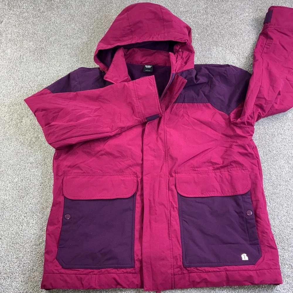 Fielder SonOS 3 Fleece Lined Hooded Parka Pink Color Block Womens L‎ Gorpcore